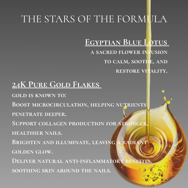 BLUE LOTUS & 24 K GOLD-STRENGTHENING CUTICLE OIL-